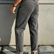 Men's trendy high-street straight-leg jeans—versatile, non-stretch style-H217