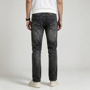 Men's Trendy High-Street Slim-Fit Biker-Style Straight-Leg Jeans-H096