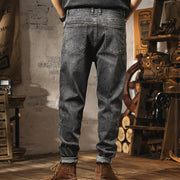 Men's trendy high-street straight-leg jeans—versatile, non-stretch style-H217