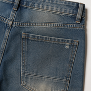Men's vintage distressed relaxed straight leg jeans H264 view 8