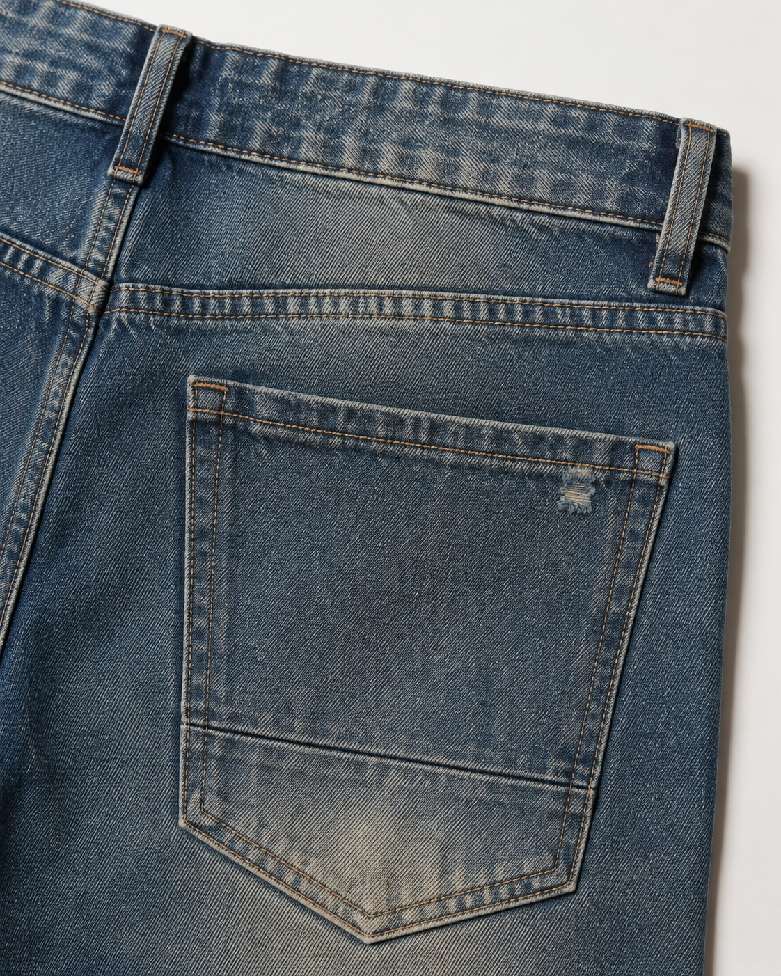 Men's vintage distressed relaxed straight leg jeans H264 view 8
