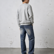Men's patchwork distressed elastic waist jeans H276 view 2