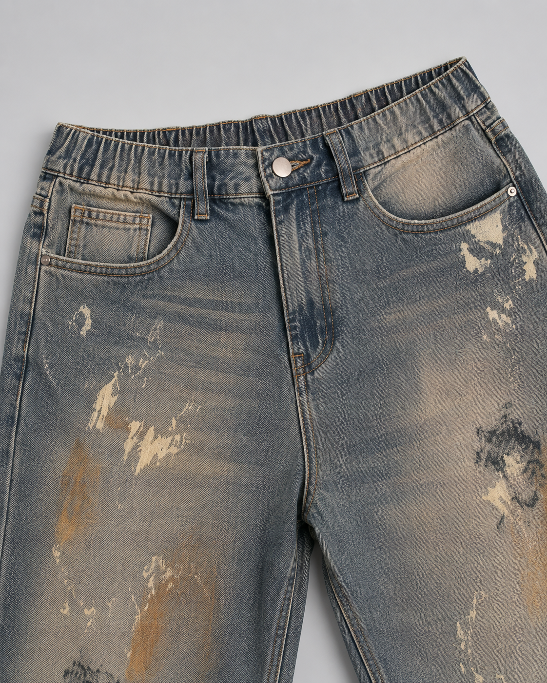 Men's vintage washed baggy straight leg jeans H277 view 7