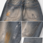 Men's vintage washed baggy straight leg jeans H277 view 8
