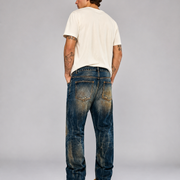 Men's gradient wash elastic waist baggy jeans H279 view 2