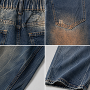 Men's gradient wash elastic waist baggy jeans H279 view 7