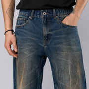 Men's gradient wash elastic waist baggy jeans H279 view 8