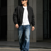 H330 men's dark wash baggy carpenter jeans 4