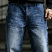 H330 men's dark wash baggy carpenter jeans 7