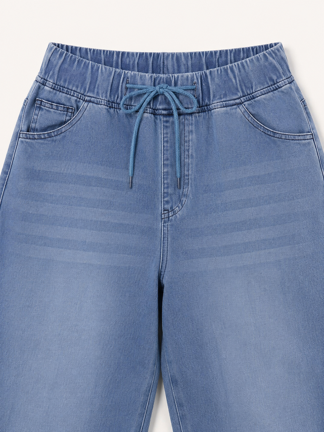 Women's Plus Size Elastic-Waist Straight-Leg Jeans view 8