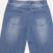 Women's Plus Size Elastic-Waist Straight-Leg Jeans view 9