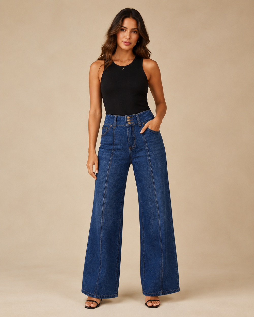 T320 women's jeans full-body outfit 1