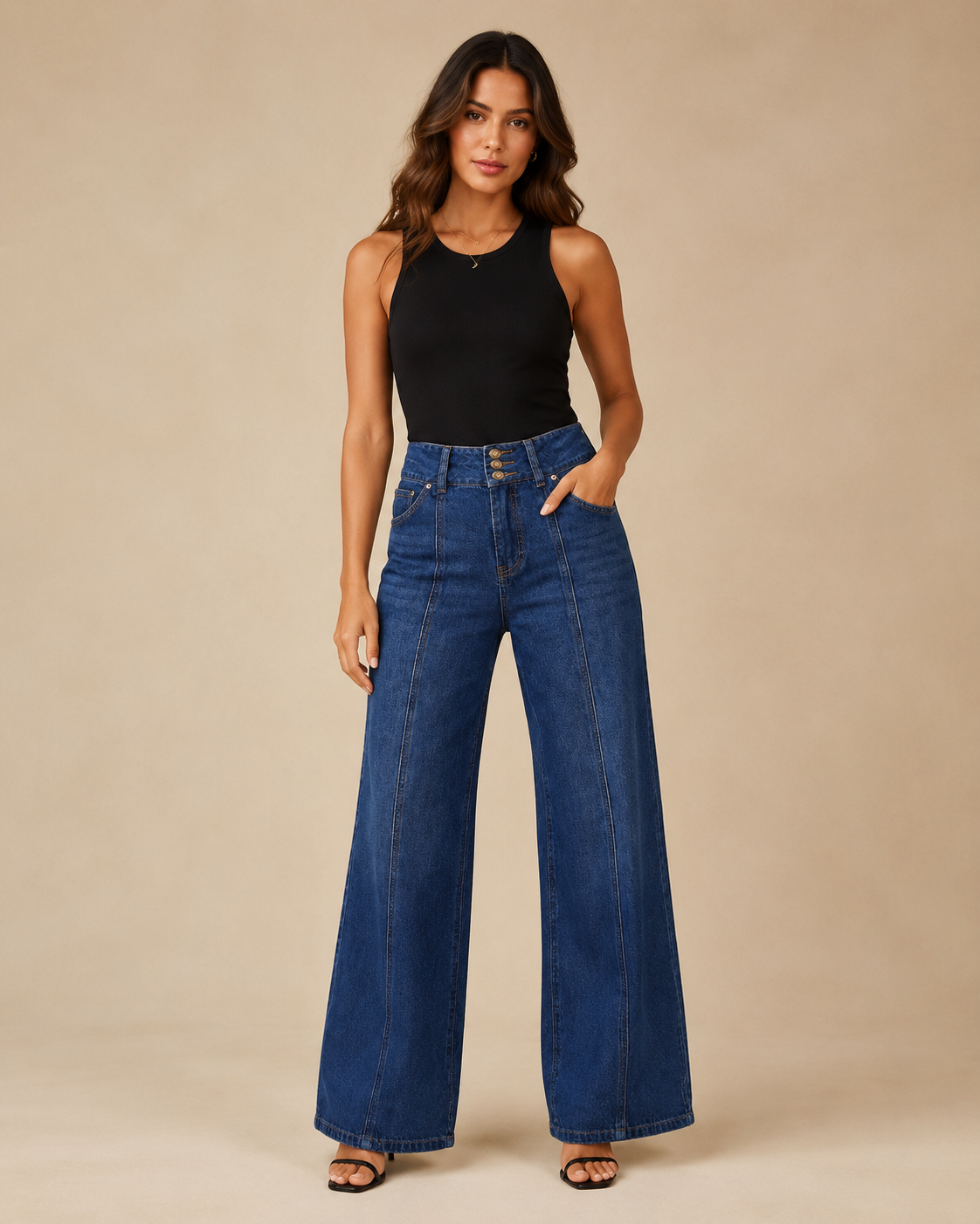 T320 women's jeans full-body outfit 1