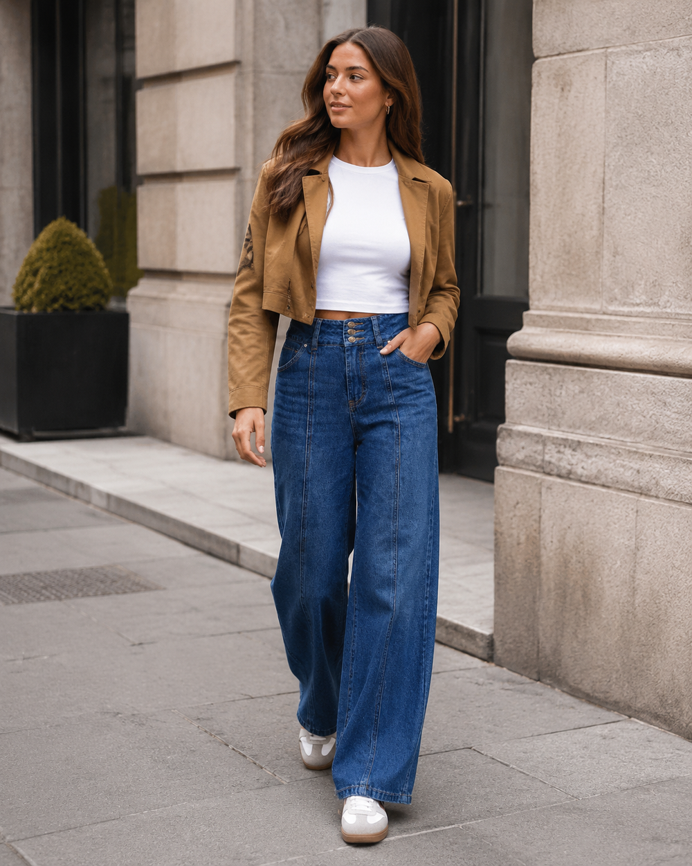T320 women's jeans full-body outfit 3