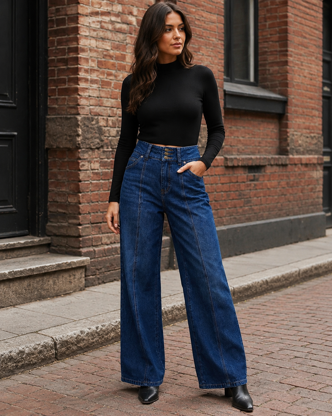 T320 women's jeans full-body outfit 4
