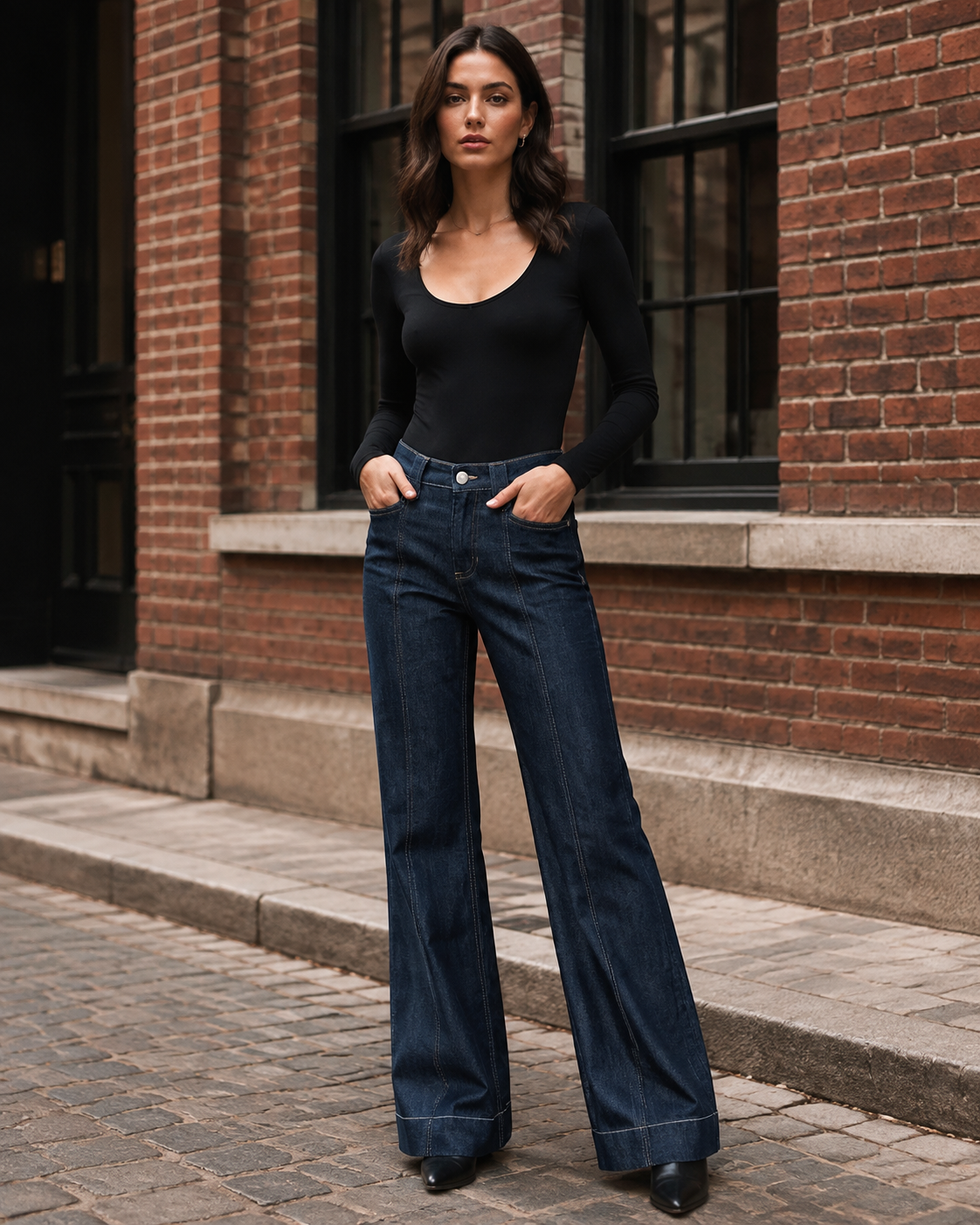 T337 women's jeans full-body outfit 4