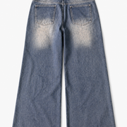 Women's high-waisted flare jeans back view
