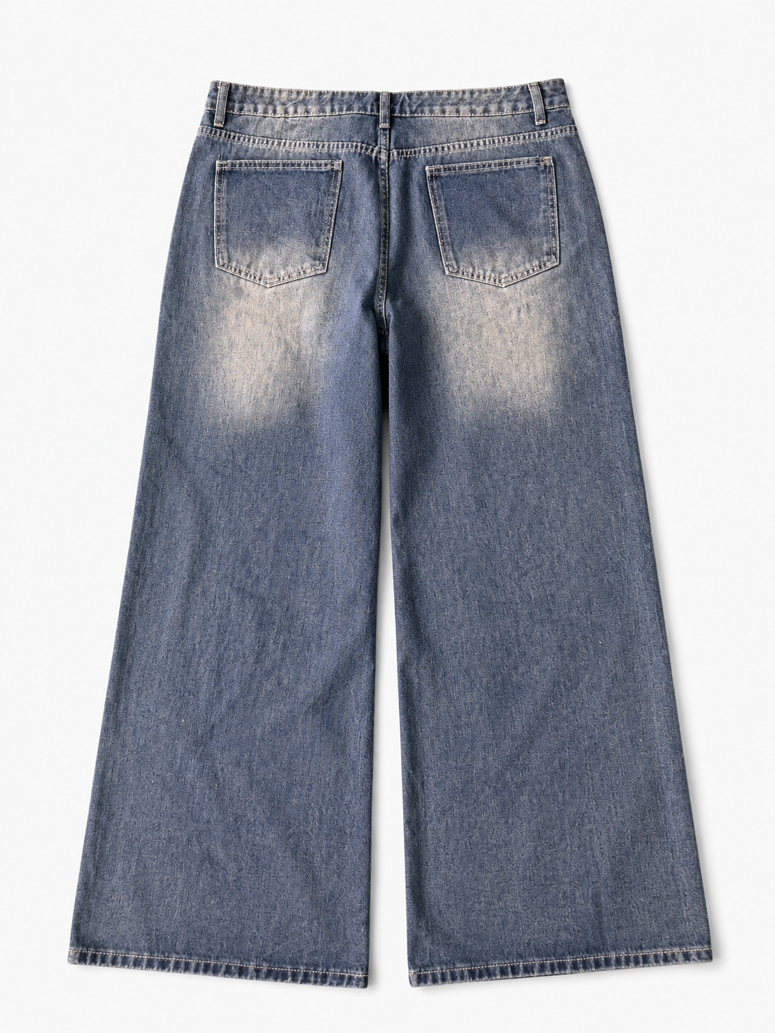 Women's high-waisted flare jeans back view