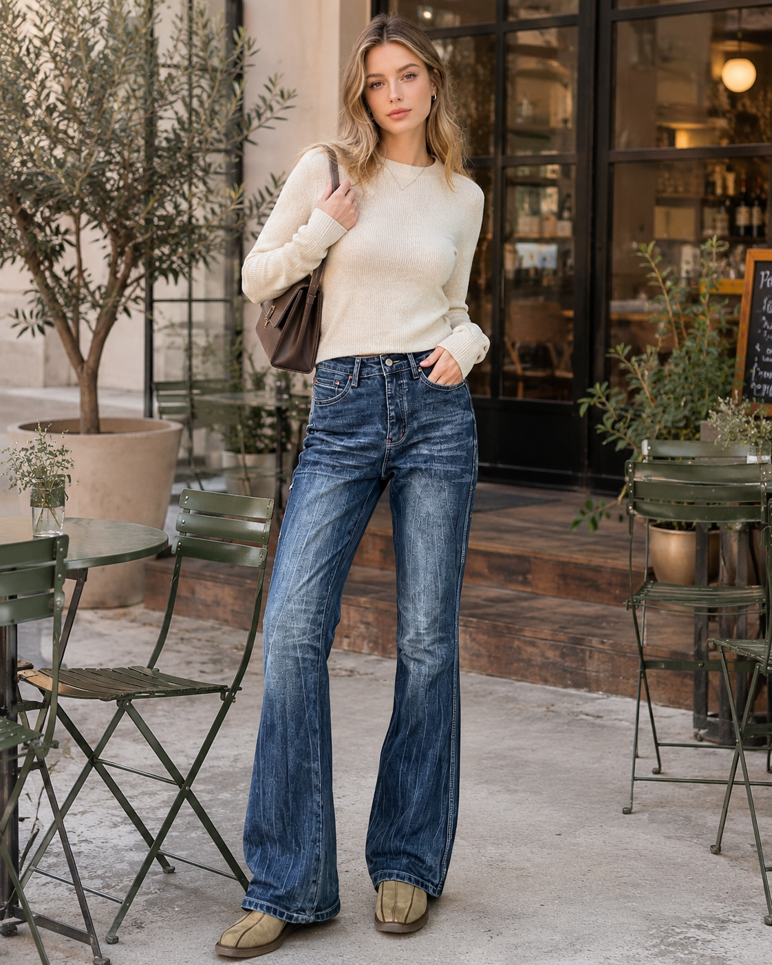 T349 women's jeans full-body outfit 7