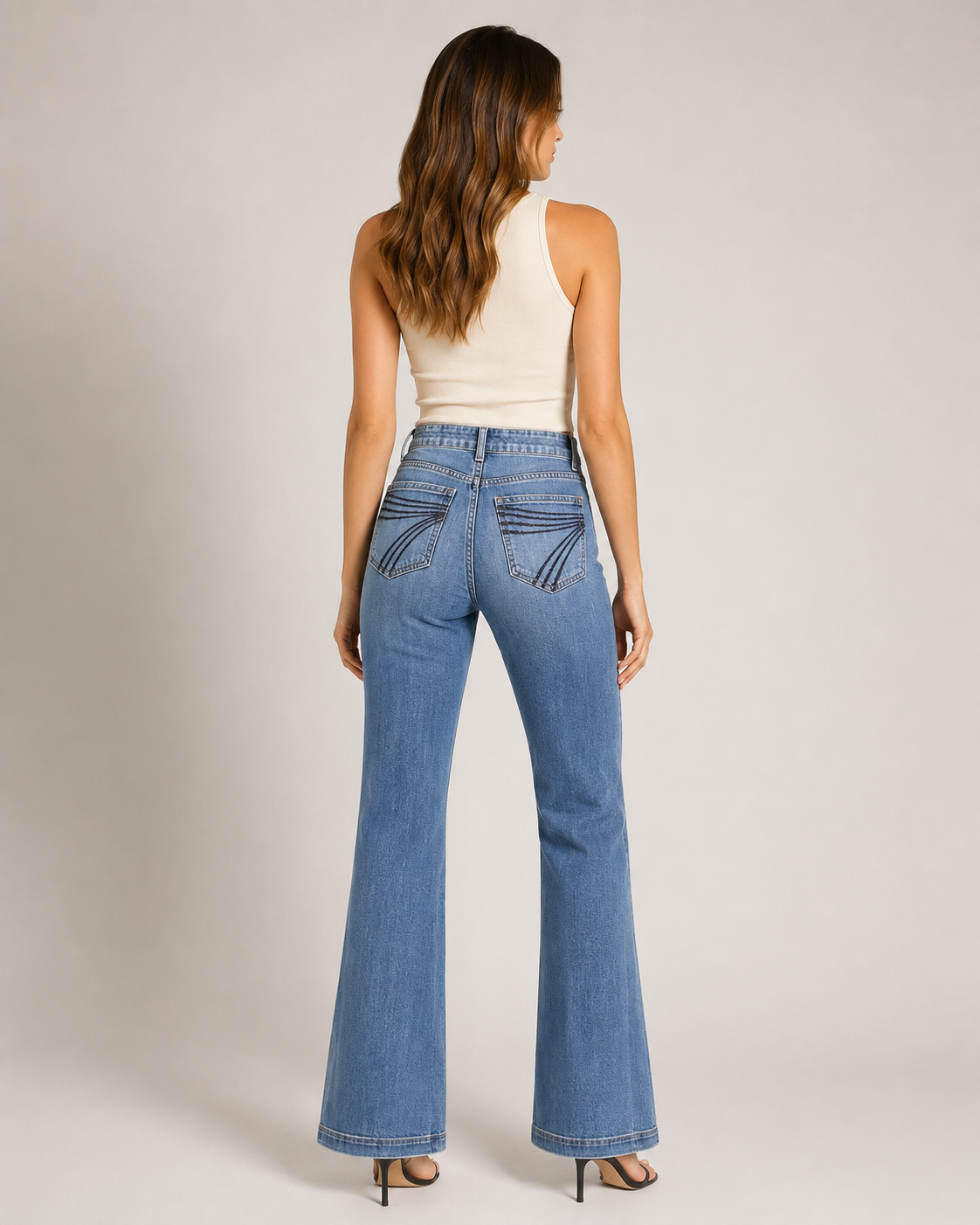 T356 women's jeans full-body outfit 2