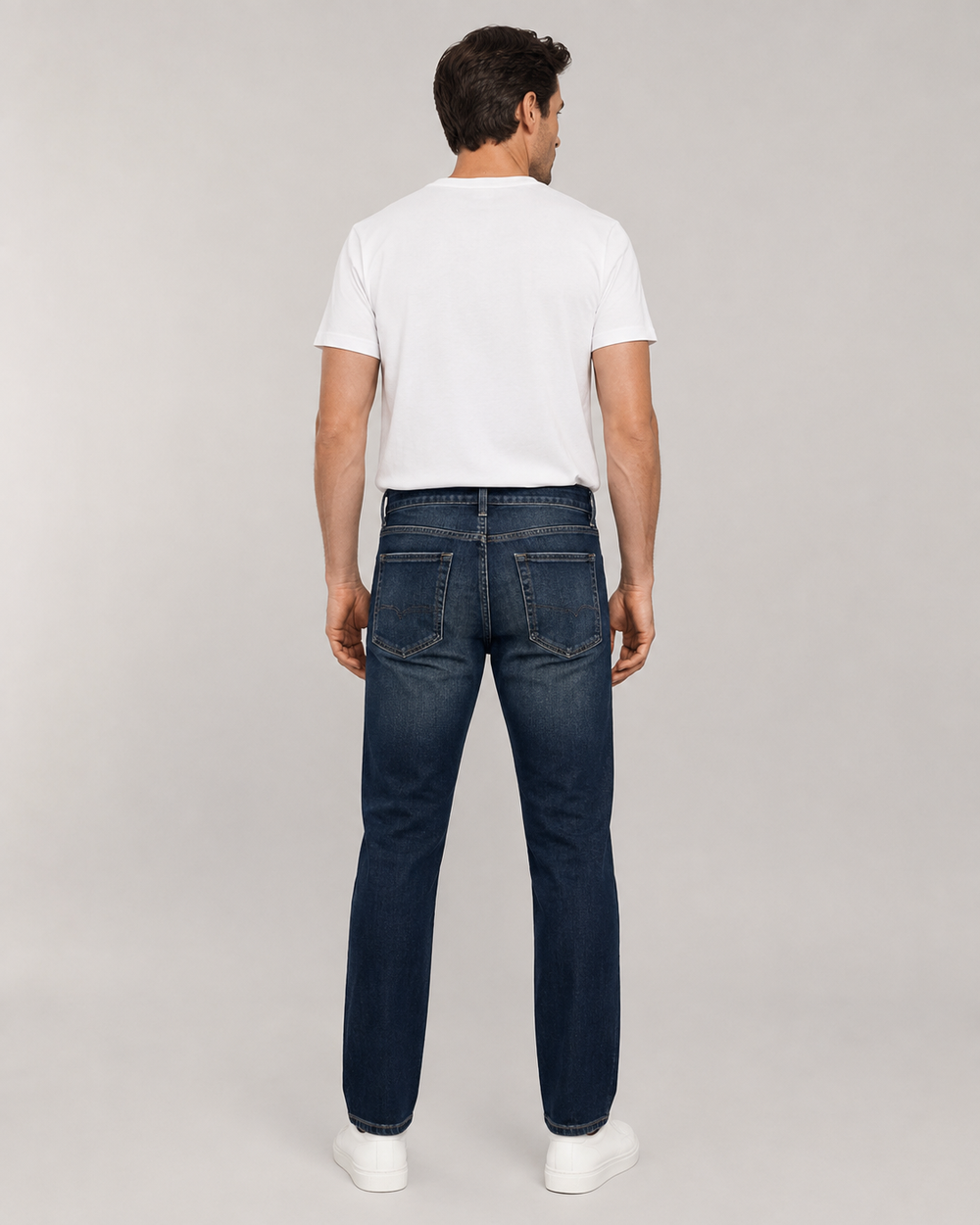 H275 men's slim straight jeans back view