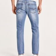 Men's light blue straight leg jeans H421 back view