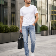 Men's light blue stretch jeans H421 commuter style
