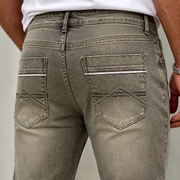 H427 olive gray jeans rear pocket detail