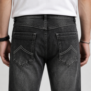 Men's Trendy High-Street Slim-Fit Biker-Style Straight-Leg Jeans-H096